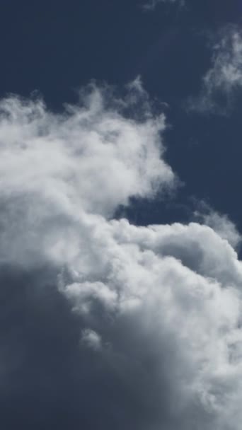 Nuvole Bianche Che Muovono Nel Cielo Blu Time Lapse Verticale — Video Stock