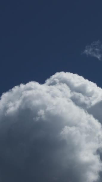 Облака Движутся Голубом Небе Время Покажет Vertical — стоковое видео