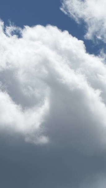 Fehér Felhők Haladnak Kék Égen Időeltolódás Függőleges — Stock videók