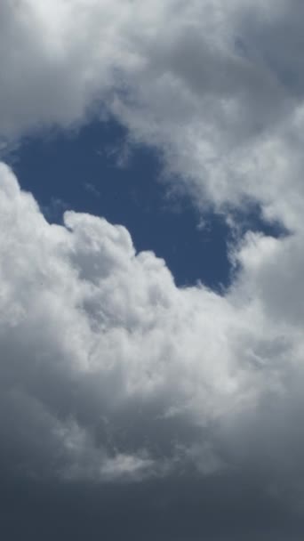 Felhők Haladnak Kék Égen Időeltolódás Függőleges — Stock videók