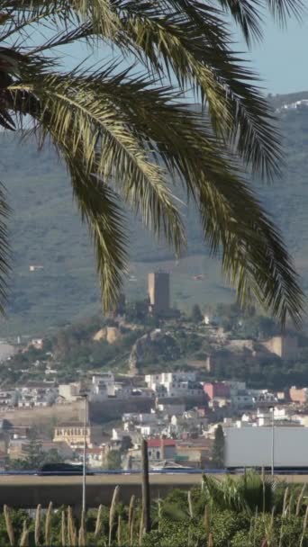 Castelo Torre Fortaleza Velez Málaga Costa Del Sol Espanha Vertical — Vídeo de Stock