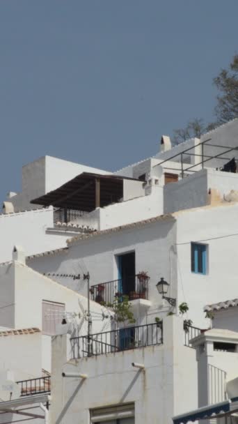 Balconies White Houses Andalusian Village Vertical — Stock Video