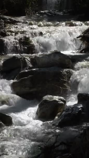山河在石头之间流过 4K垂直 — 图库视频影像
