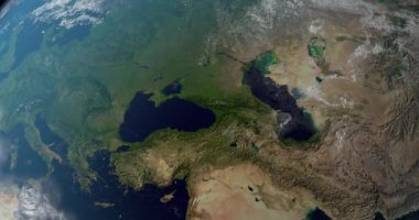 Dünya gezegenindeki Kafkas dağları. Hava Görünümü