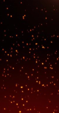 Kıvılcımlar ve parçacıklar yükseliyor. 4K Dikey