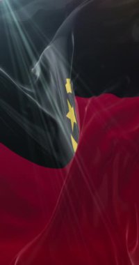 Angola bayrağı. Döngü. 4K Dikey