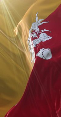 Butan bayrağı. Döngü. 4K Dikey