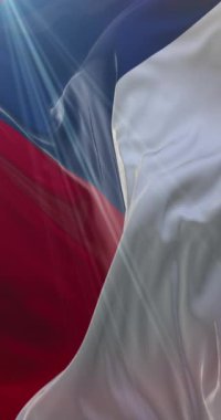 Çek Cumhuriyeti 'nin bayrağı. 4K dikey. Döngü