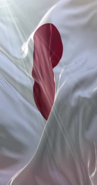 Japonya bayrağı. 4K dikey. Döngü