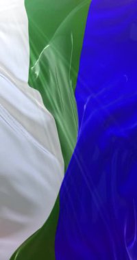 Komi Cumhuriyeti bayrağı. 4K dikey. Döngü