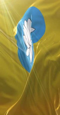 Kalmykia bayrağı. 4K dikey. Döngü