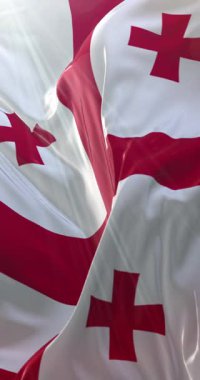 Georgia bayrağı. 4K dikey. Döngü