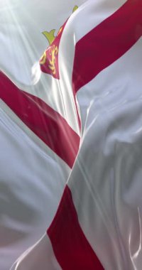 Jersey bayrağı. 4K dikey. Döngü