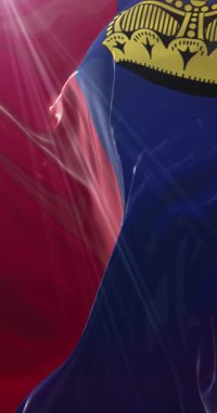 Liechtenstein bayrağı. 4K dikey. Döngü