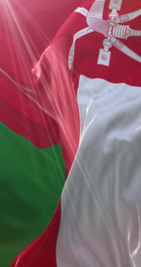 Umman bayrağı. 4K dikey. Döngü