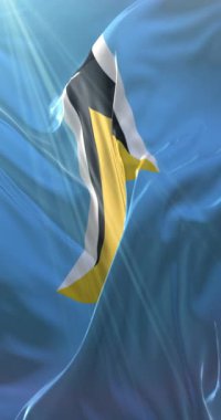 Aziz Lucia bayrağı. 4K dikey. Döngü