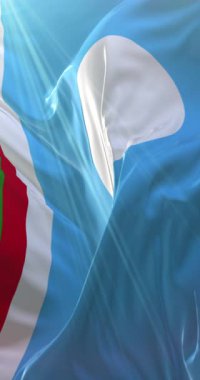 Sakha Cumhuriyeti bayrağı. 4K dikey. Döngü