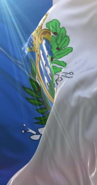 San Marino bayrağı. 4K dikey. Döngü