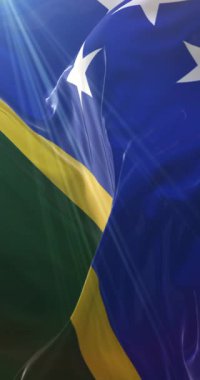 Solomon Adaları bayrağı. 4K dikey. Döngü