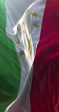 Tacikistan bayrağı. 4K dikey. Döngü