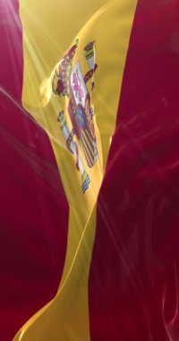 İspanya Bayrağı. 4K dikey. Döngü