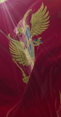 Karadağ bayrağı. 4K dikey. Döngü