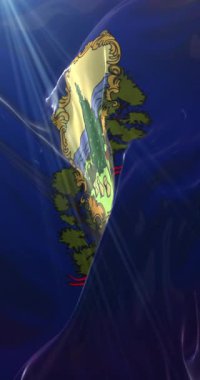 Vermont bayrağı, Birleşik Devletler. Döngü. 4K Dikey