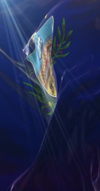 Allegheny bayrağı, Pennsylvania, ABD. Döngü. 4K Dikey