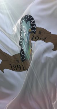 Coconino County Flag, Arizona, ABD. 4K dikey. Döngü