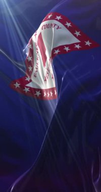 Faulkner bayrağı, Arkansas, Birleşik Devletler. Döngü. 4K Dikey