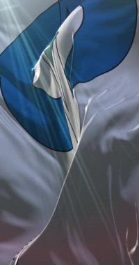 Garfield County Bayrağı, Colorado, ABD. 4K dikey. Döngü