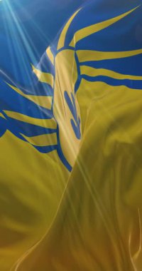 Mesa bayrağı, Amerika Birleşik Devletleri şehri. 4K dikey. Döngü