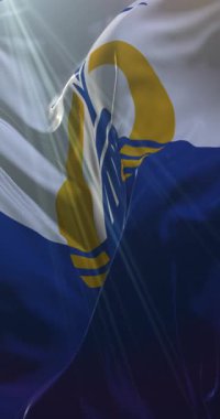 Orlando şehir bayrağı, Florida, ABD veya Amerika Birleşik Devletleri. 4K dikey. Döngü