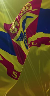 Saint Paul şehir bayrağı, Minnesota, Amerika Birleşik Devletleri. 4K dikey. Döngü