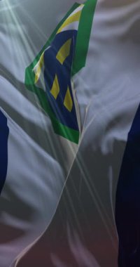 Colorado Springs bayrağı, Amerika Birleşik Devletleri. 4K dikey. Döngü