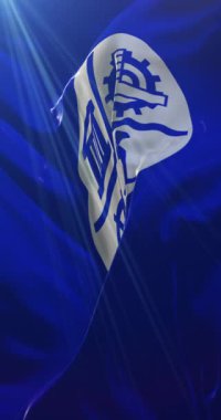 Minneapolis bayrağı, Amerika Birleşik Devletleri. 4K dikey. Döngü