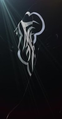 Japonya 'nın Kanazawa şehrinin bayrağı. Döngü. 4K Dikey