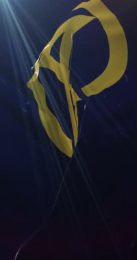 Japonya 'nın başkenti Miyazaki' nin bayrağı. Döngü. 4K Dikey