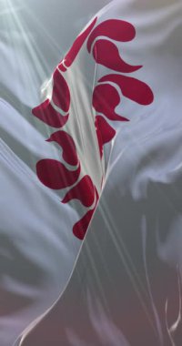 Saitama Bölgesi bayrağı. Japonya. Döngü. 4K Dikey