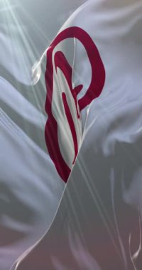 Japonya 'nın başkenti ve şehri Nagoya bayrağı. Döngü. 4K Dikey