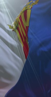 Valencia Community, İspanya 'da Alicante vilayetinin bayrağı. 4K Dikey