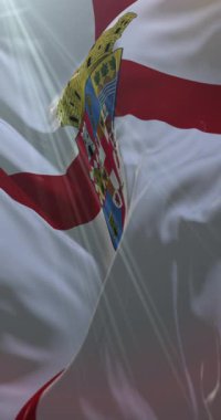 İspanya 'nın Endülüs, İspanya' da Almerya eyaletinin bayrağı. 4K Dikey