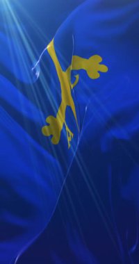 Asturias bayrağı, İspanya, döngü, 4K Dikey