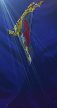 Extremadura, İspanya 'da Badajoz ilinin bayrağı. 4K Dikey