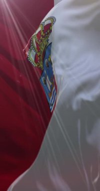 İspanya 'nın Cantabria kentinde bulunan Cantabria eyaletinin bayrağı. 4K Dikey