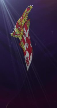 İspanya 'nın Endülüs Bölgesi' nde bulunan Cordoba eyaletinin bayrağı. 4K Dikey