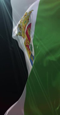 Extremadura, İspanya Özerk Topluluğu bayrağı. 4K Dikey