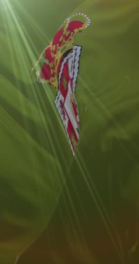 İspanya 'nın Endülüs Bölgesi Granada eyaletinin bayrağı. 4K Dikey