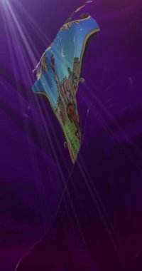 İspanya, Kastilya La Mancha 'da Guadalajara şehrinin bayrağı. 4K Dikey