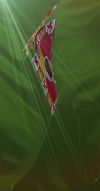 İspanya 'nın Endülüs kenti Jaen' in bayrağı. 4K Dikey